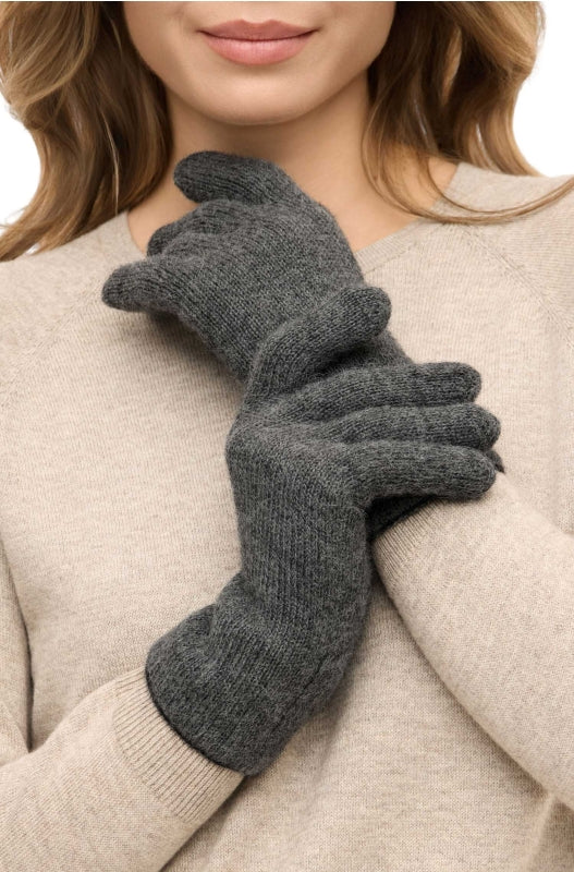 Reversible baby alpaca wool gloves