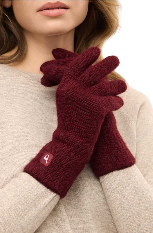 Reversible baby alpaca wool gloves