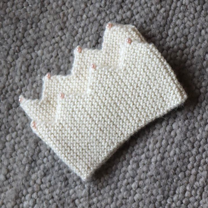Alpaca wool crown headband embellished with pearls