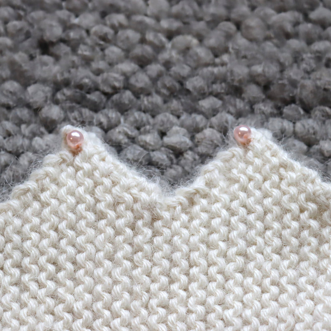 Alpaca wool crown headband embellished with pearls