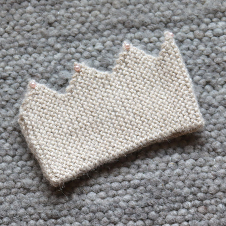 Alpaca wool crown headband embellished with pearls