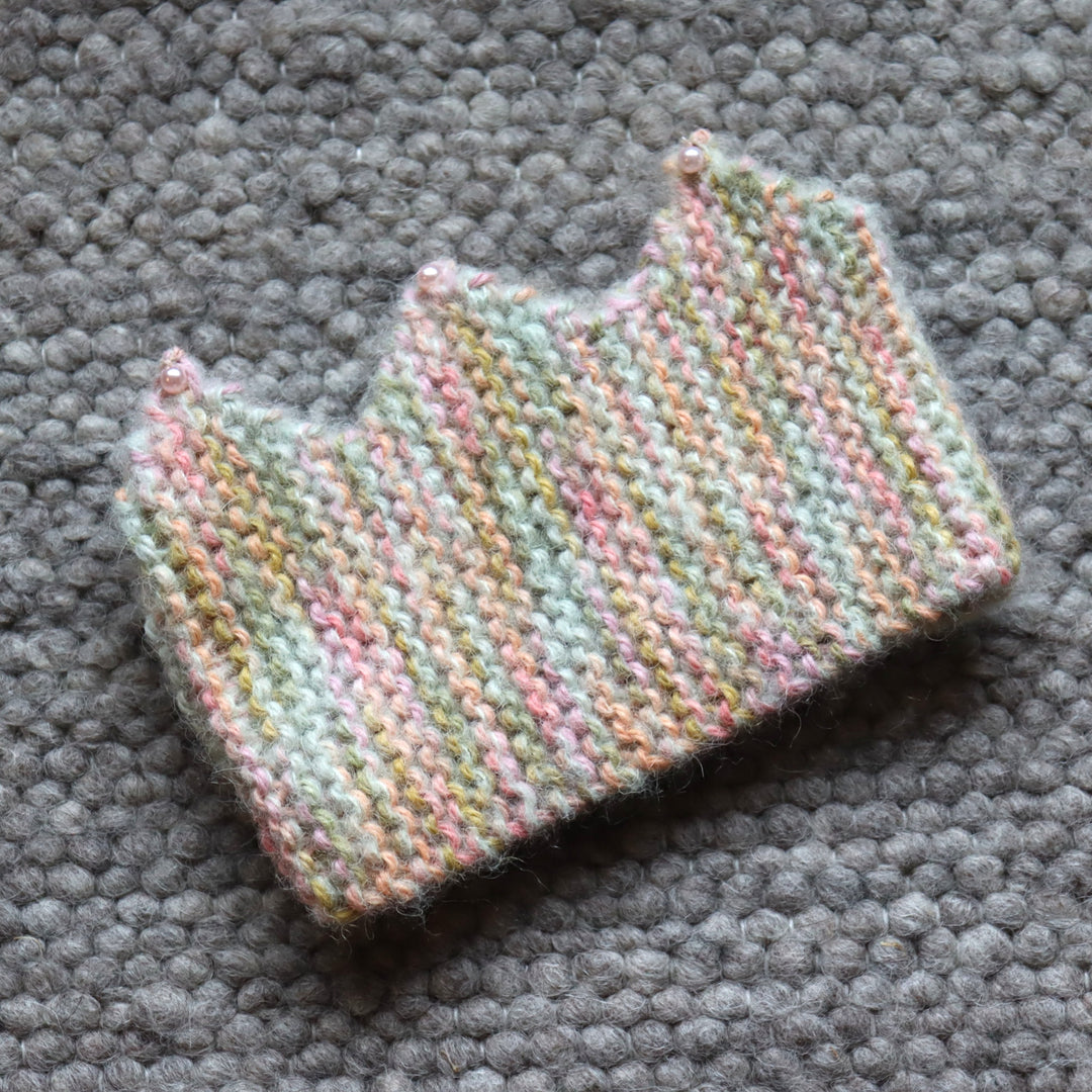 Alpaca wool crown headband embellished with pearls