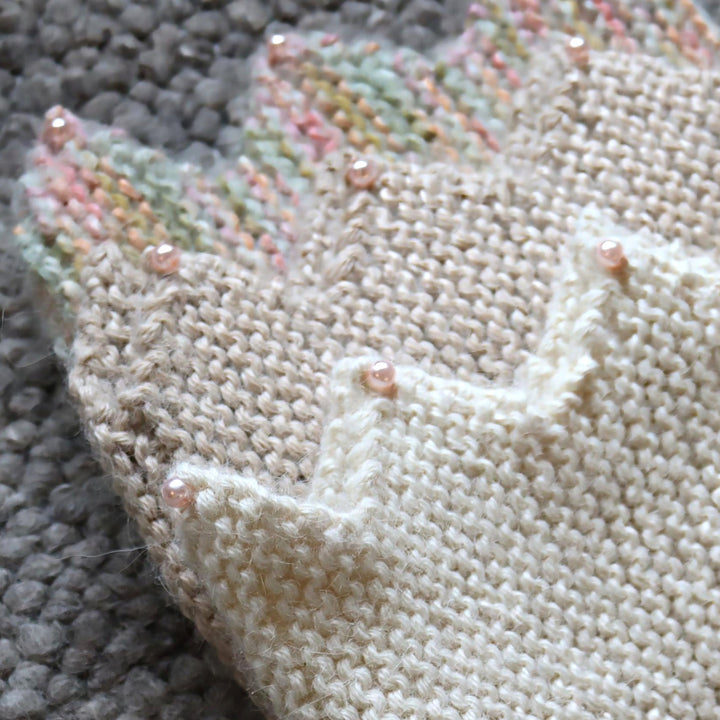 Alpaca wool crown headband embellished with pearls