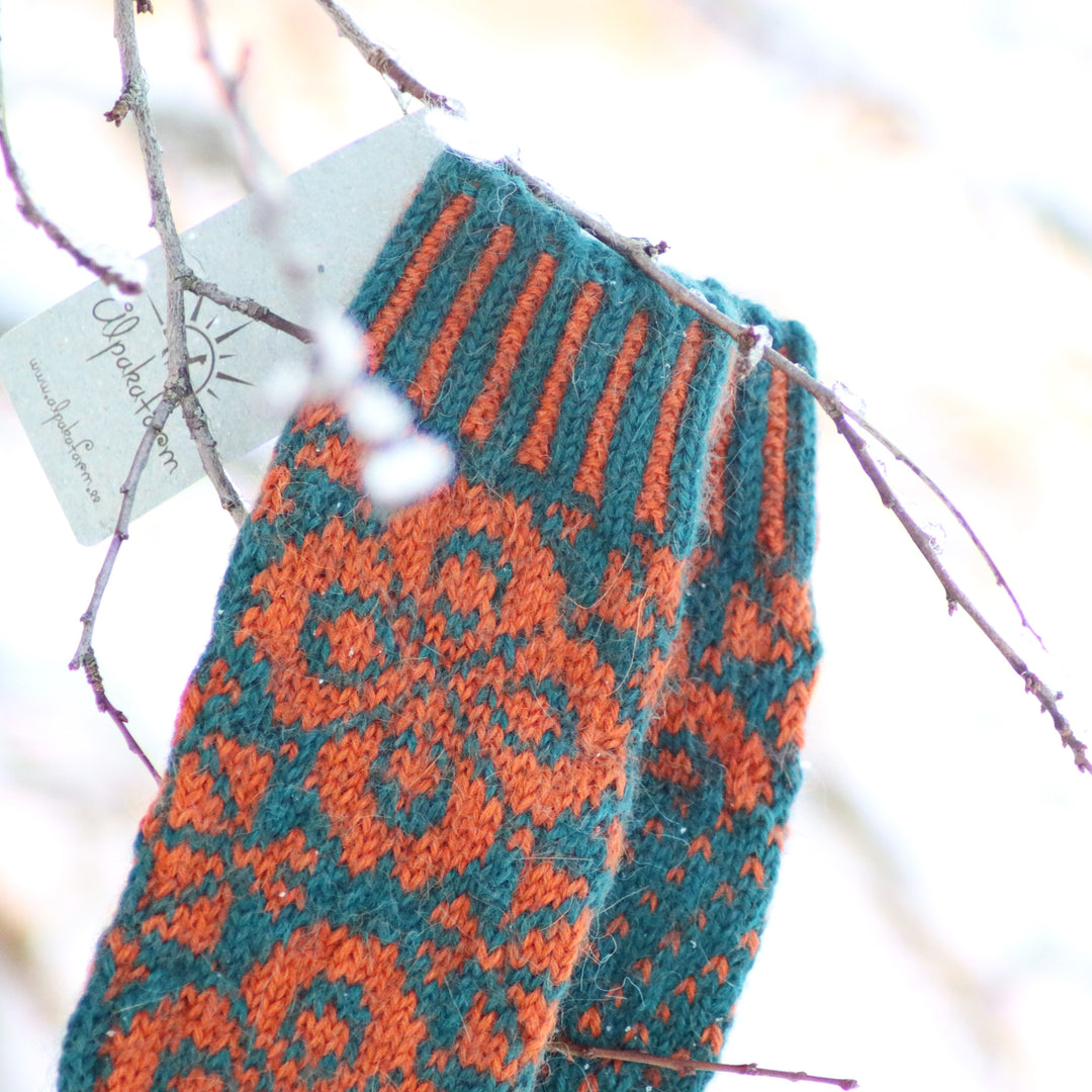 100 % alpakkavilla lapaset - perheen tyttären käsityö